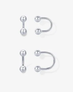 PAVOI Studs|Huggies-Ball Half Hoop Huggie
