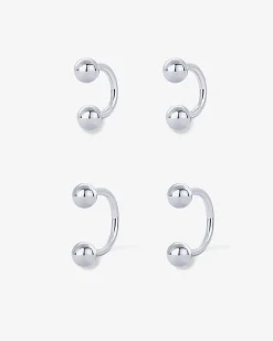 PAVOI Studs|Huggies-Ball Half Hoop Huggie