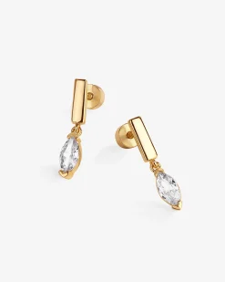 PAVOI Dangle & Threader|Flat Backs-Bar Drop Dangle Screwbacks