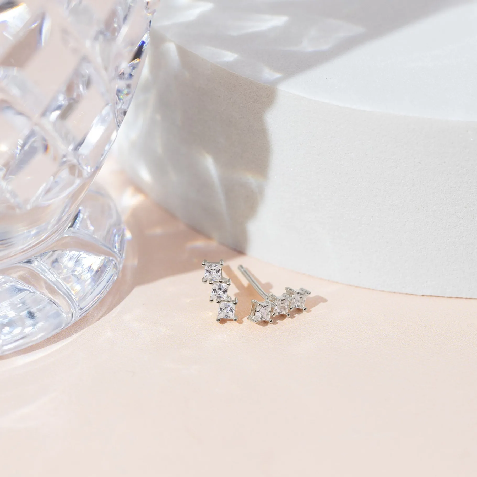 PAVOI Studs-Bar Princess Cut Studs