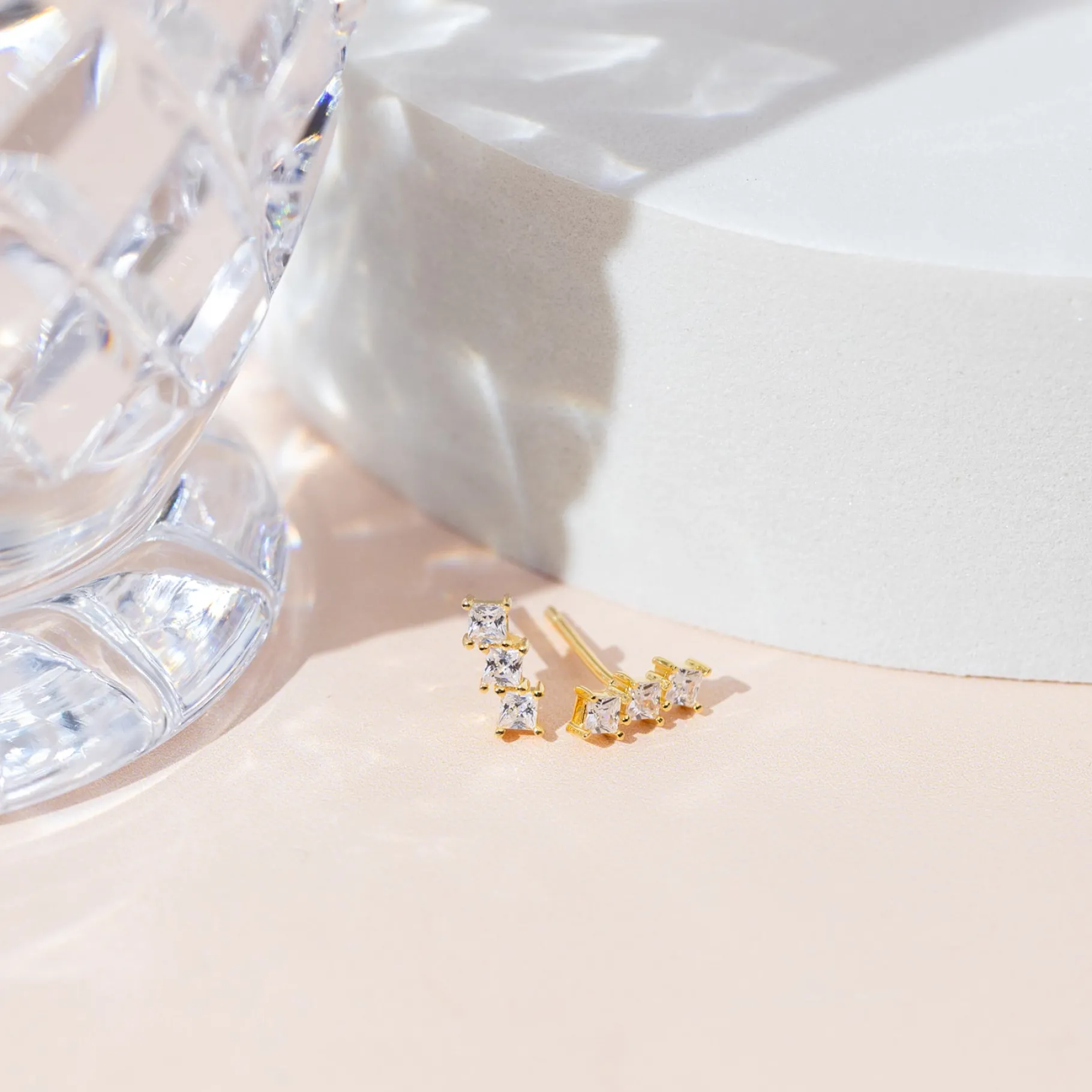 PAVOI Studs-Bar Princess Cut Studs