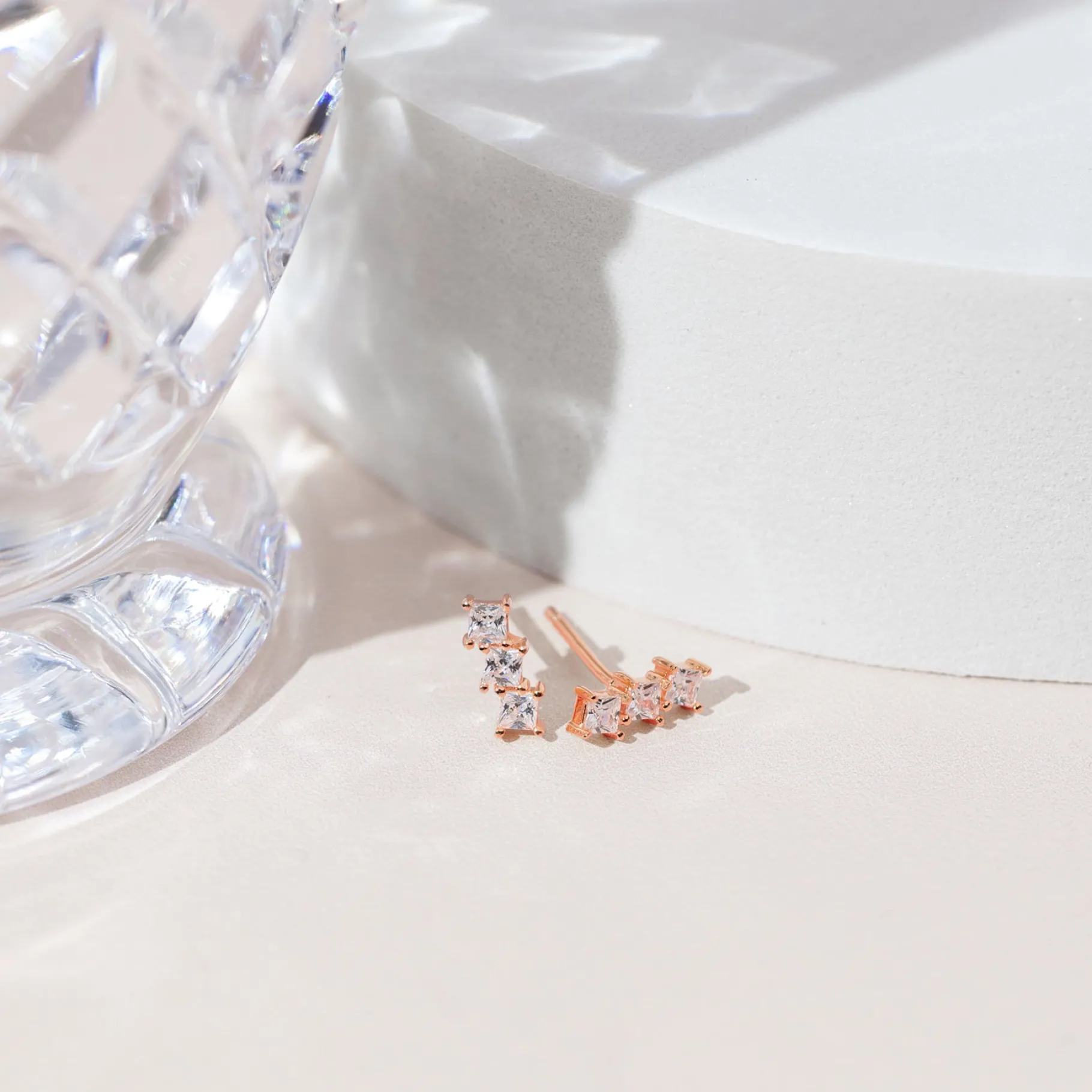 PAVOI Studs-Bar Princess Cut Studs