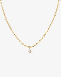 PAVOI Pendants|Chains-Beaded Chain Solitaire Pendant