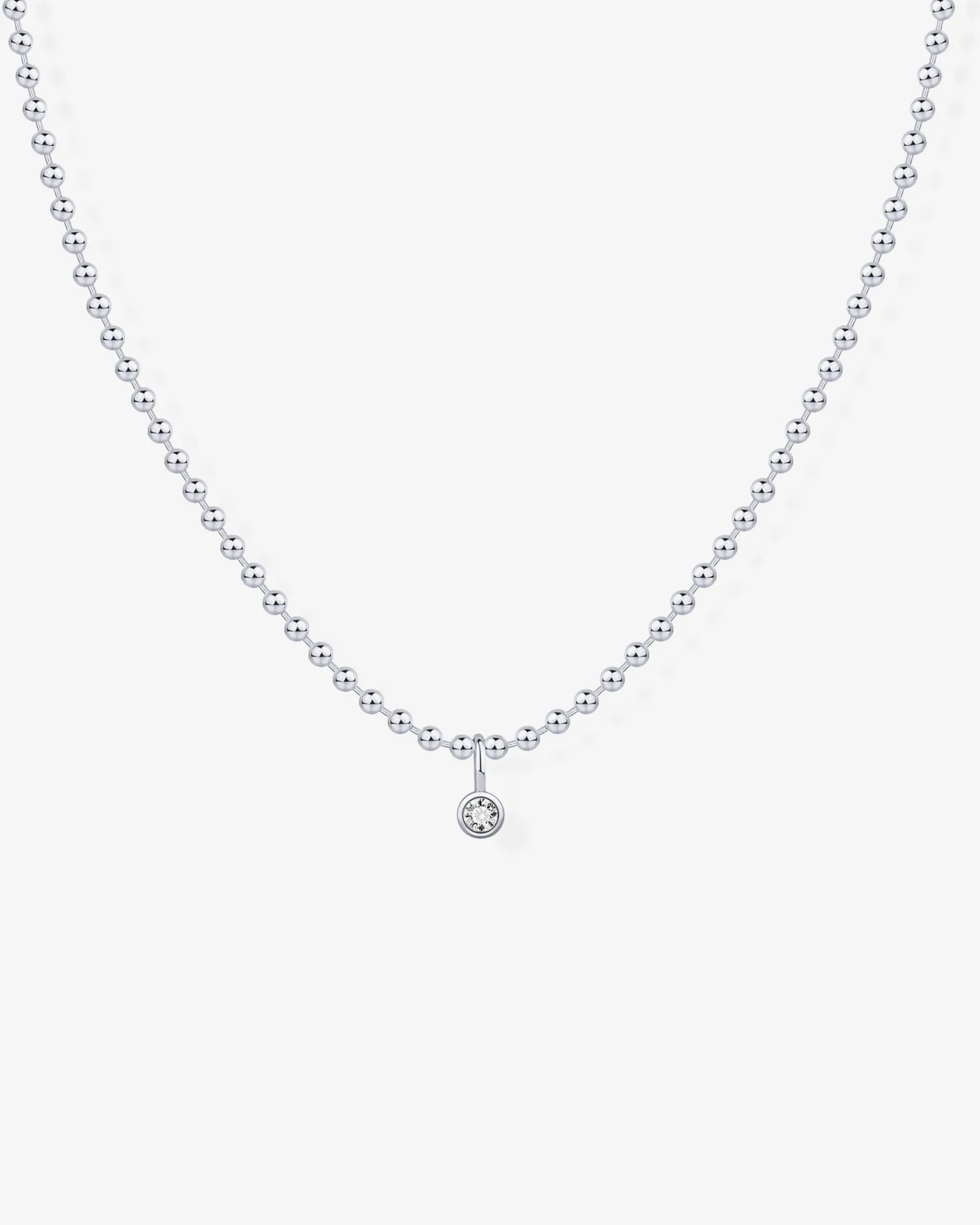 PAVOI Pendants|Chains-Beaded Chain Solitaire Pendant