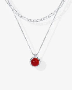 PAVOI Layered-Carnelian u0026 Aventurine Gemstone Layered Necklace