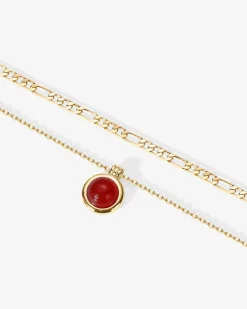PAVOI Layered-Carnelian u0026 Aventurine Gemstone Layered Necklace