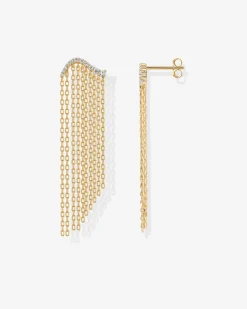 PAVOI Chain Earrings|Statement-Chain Crawler Dangle Earrings