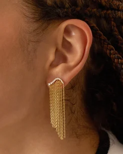 PAVOI Chain Earrings|Statement-Chain Crawler Dangle Earrings