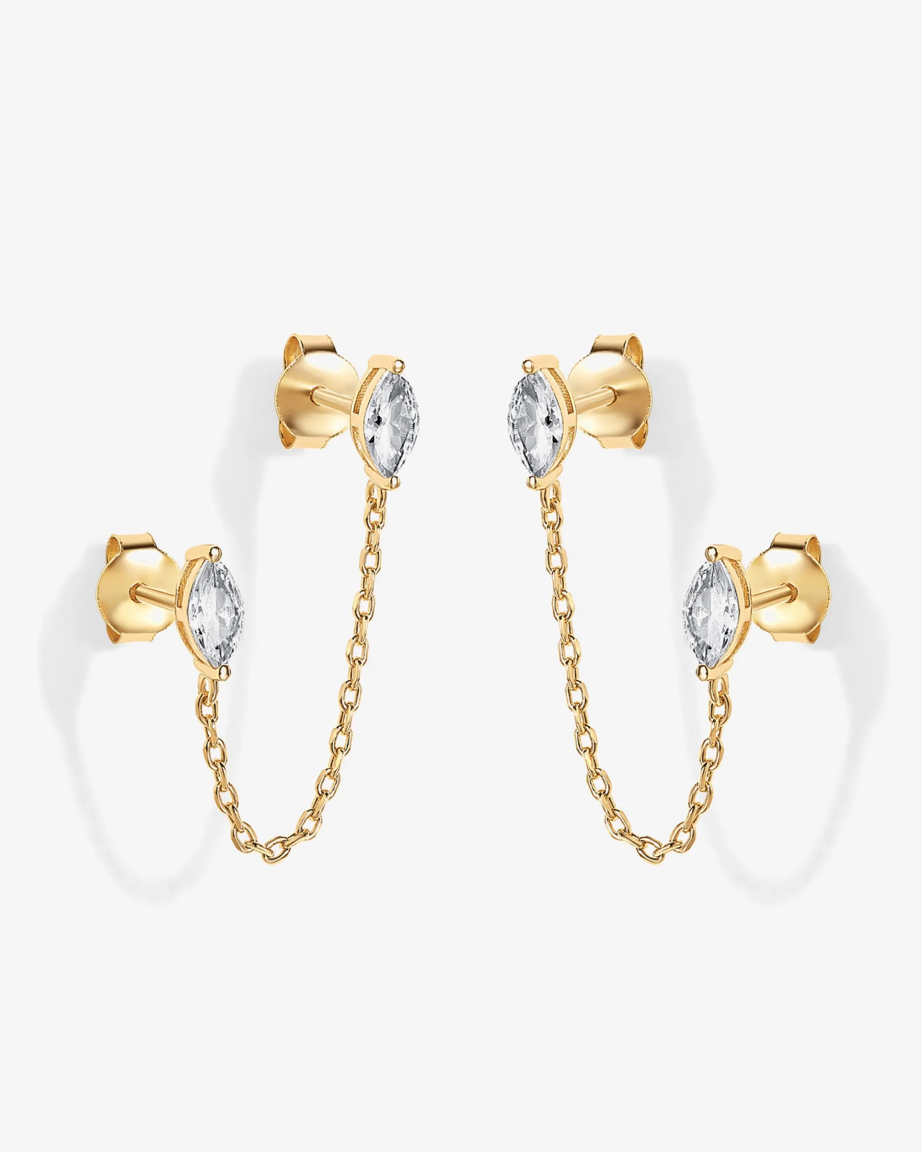 PAVOI Dangle & Threader|Studs-Chained Luminescence Double Piercing Earrings