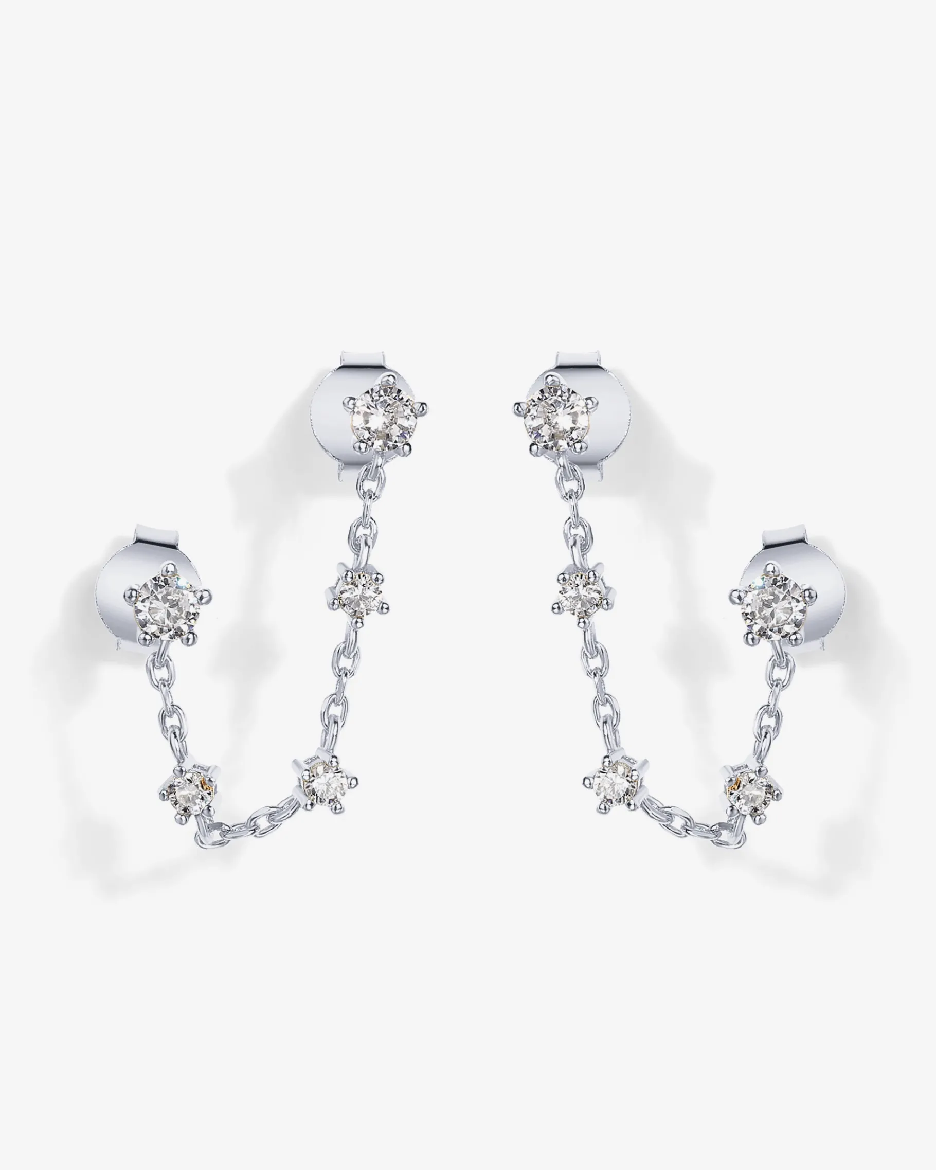 PAVOI Dangle & Threader|Studs-Chained Station Double Piercing Studs