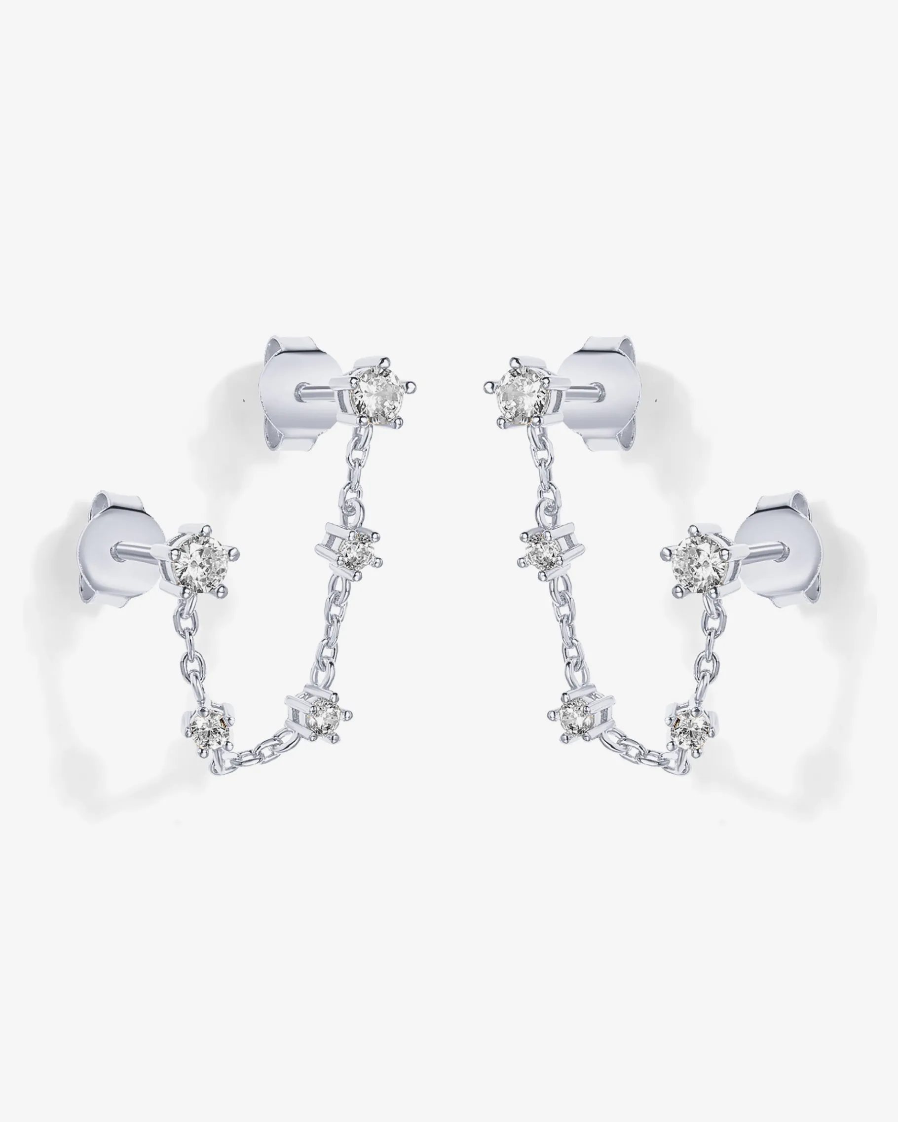 PAVOI Dangle & Threader|Studs-Chained Station Double Piercing Studs
