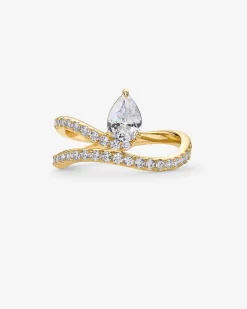PAVOI Statement|Statement-Charming Pear Cubic Zirconia Wavy Ring