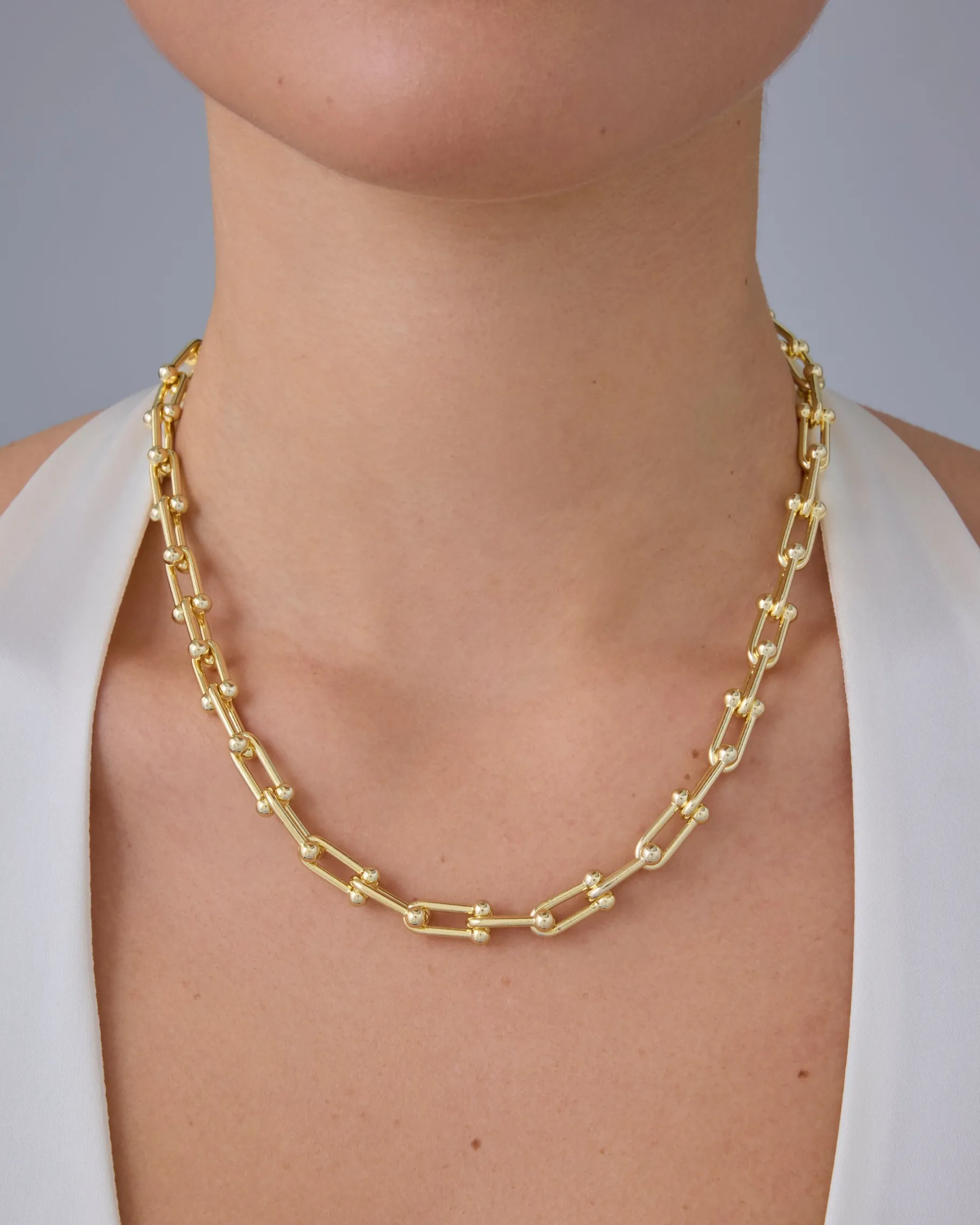 PAVOI Chains-Chunky Barbell Links Chain Necklace