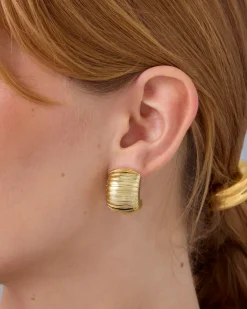 PAVOI Hoops-Chunky Ribbed Hoop Earrings
