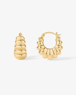 PAVOI Hoops-Chunky Ribbed Retro Hoops