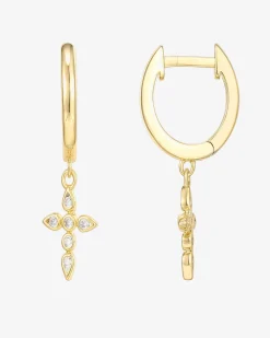 PAVOI Dangle & Threader|Huggies-Cross Huggies