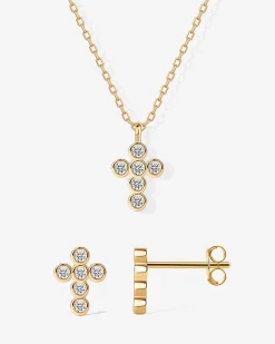 PAVOI Pendants|Statement-Cross Necklace and Earring Set