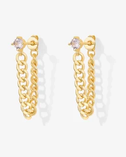 PAVOI Dangle & Threader-Cubic Zirconia Chained Earrings