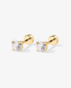 PAVOI Flat Backs|Studs-Cubic Zirconia Stud Screwbacks
