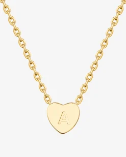 PAVOI Pendants-Dainty Heart Initial Necklace