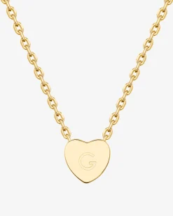 PAVOI Pendants-Dainty Heart Initial Necklace