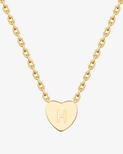 PAVOI Pendants-Dainty Heart Initial Necklace