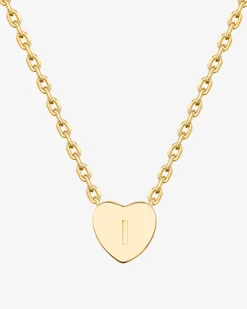 PAVOI Pendants-Dainty Heart Initial Necklace