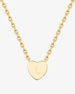 PAVOI Pendants-Dainty Heart Initial Necklace