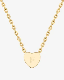 PAVOI Pendants-Dainty Heart Initial Necklace