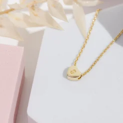 PAVOI Pendants-Dainty Heart Initial Necklace
