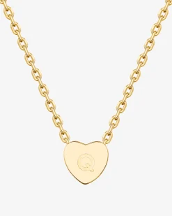 PAVOI Pendants-Dainty Heart Initial Necklace