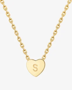 PAVOI Pendants-Dainty Heart Initial Necklace