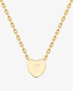 PAVOI Pendants-Dainty Heart Initial Necklace
