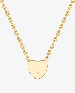 PAVOI Pendants-Dainty Heart Initial Necklace
