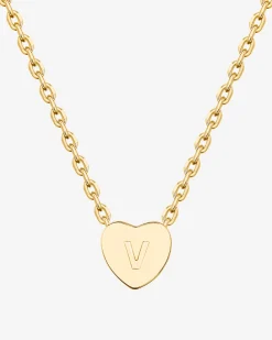 PAVOI Pendants-Dainty Heart Initial Necklace