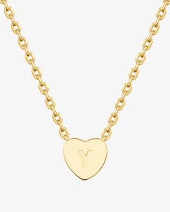 PAVOI Pendants-Dainty Heart Initial Necklace