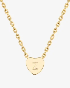 PAVOI Pendants-Dainty Heart Initial Necklace