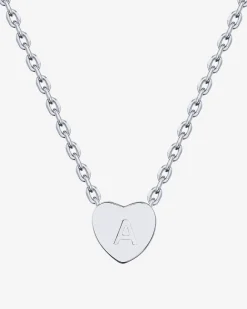 PAVOI Pendants-Dainty Heart Initial Necklace