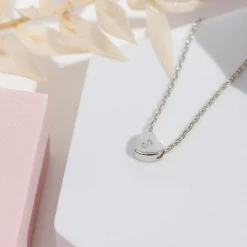 PAVOI Pendants-Dainty Heart Initial Necklace