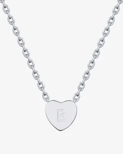 PAVOI Pendants-Dainty Heart Initial Necklace