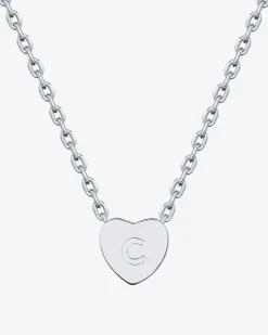 PAVOI Pendants-Dainty Heart Initial Necklace