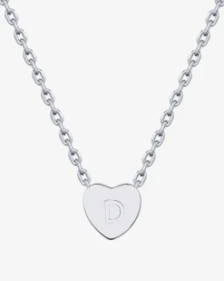 PAVOI Pendants-Dainty Heart Initial Necklace