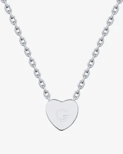 PAVOI Pendants-Dainty Heart Initial Necklace