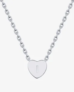 PAVOI Pendants-Dainty Heart Initial Necklace