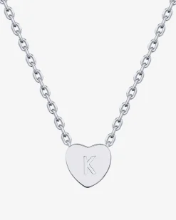 PAVOI Pendants-Dainty Heart Initial Necklace