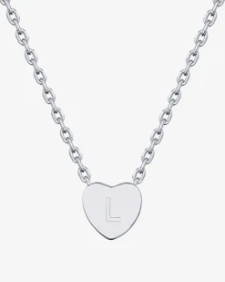 PAVOI Pendants-Dainty Heart Initial Necklace