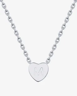 PAVOI Pendants-Dainty Heart Initial Necklace