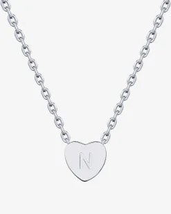 PAVOI Pendants-Dainty Heart Initial Necklace