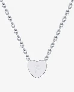 PAVOI Pendants-Dainty Heart Initial Necklace