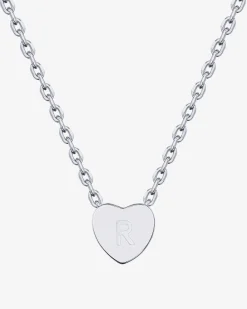 PAVOI Pendants-Dainty Heart Initial Necklace